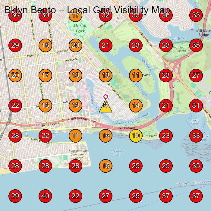 Bklyn Bento GeoGrid visibility map for Manufacturer in Brooklyn